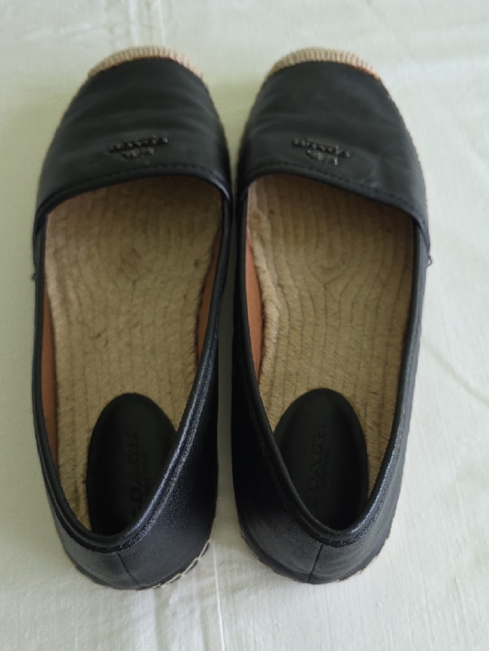 Coach Black Leather Espadrille Flats - Picture 4 of 9